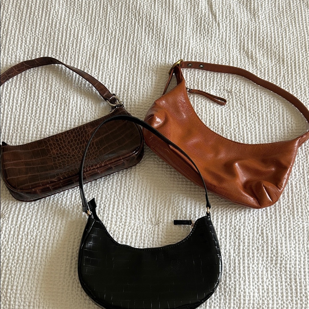 The trio: Urban Outfitters Brown and Black Shoulder Bags